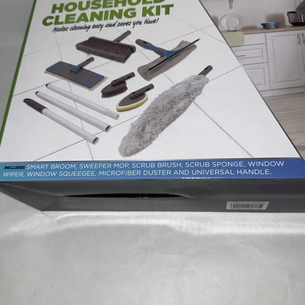 Eco+Home 7-in-1 Household Cleaning Kit Dust Sweep Mop Scrub‎